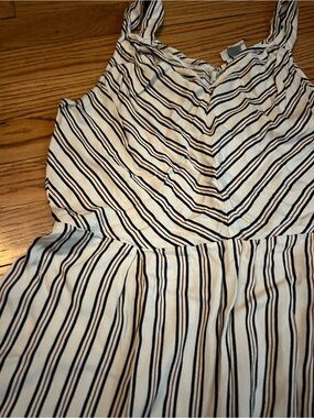 a new day Cream and Black Striped Mini Dress